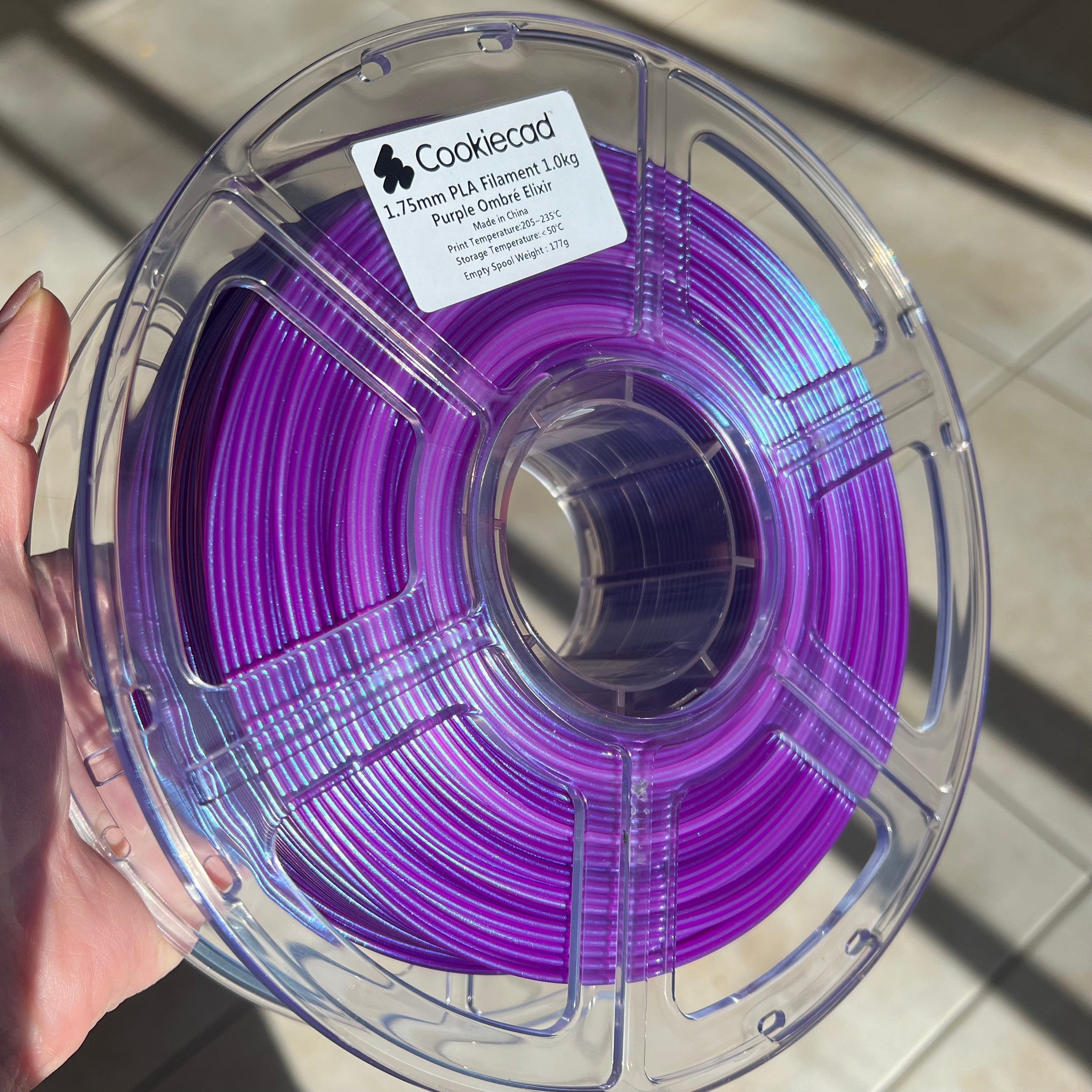 Purple Ombré Elixir PLA Filament 1.75mm, 1kg