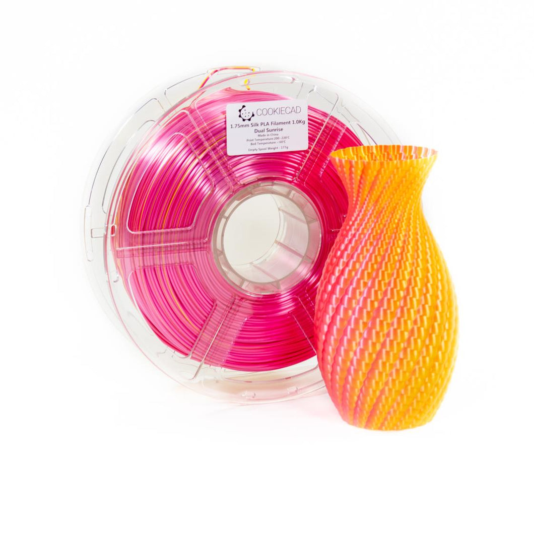 SILK Dual Sunrise (pink - yellow) PLA Filament 1.75mm, 1kg