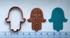 Hamsa Swirl EYE Cookie Cutter w/Fondant Embosser - 2-piece - 4" or 8.5"