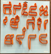 Load image into Gallery viewer, Hebrew SOFER Font 27 Fondant Letter Cutter Set 2.4&quot;-4.5&quot;