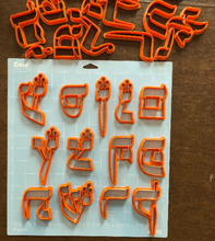 Load image into Gallery viewer, Hebrew SOFER Font 27 Fondant Letter Cutter Set 2.4&quot;-4.5&quot;