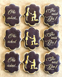 Engagement Proposal 4pc cookie/fondant cutter set - He asked... She Said Yes!