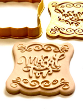 Load image into Gallery viewer, Mazal Tov (Congratulations) script English Fondant Cutters Embosser SET - 3.5&quot;