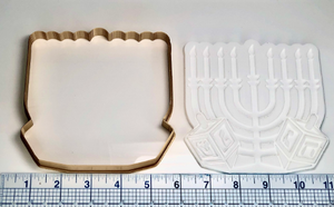 Menorah Hanukkah w/Dreidels Cookie/Fondant Embosser/Cutter 2pc SET 5"