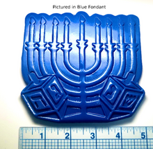 Load image into Gallery viewer, Menorah Hanukkah w/Dreidels Cookie/Fondant Embosser/Cutter 2pc SET 5&quot;