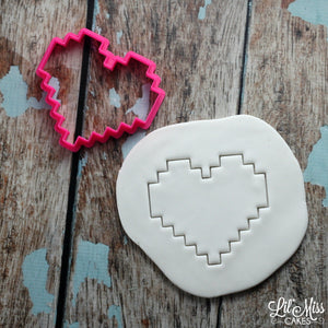 8 Bit Heart Cutter | Lil Miss Cakes