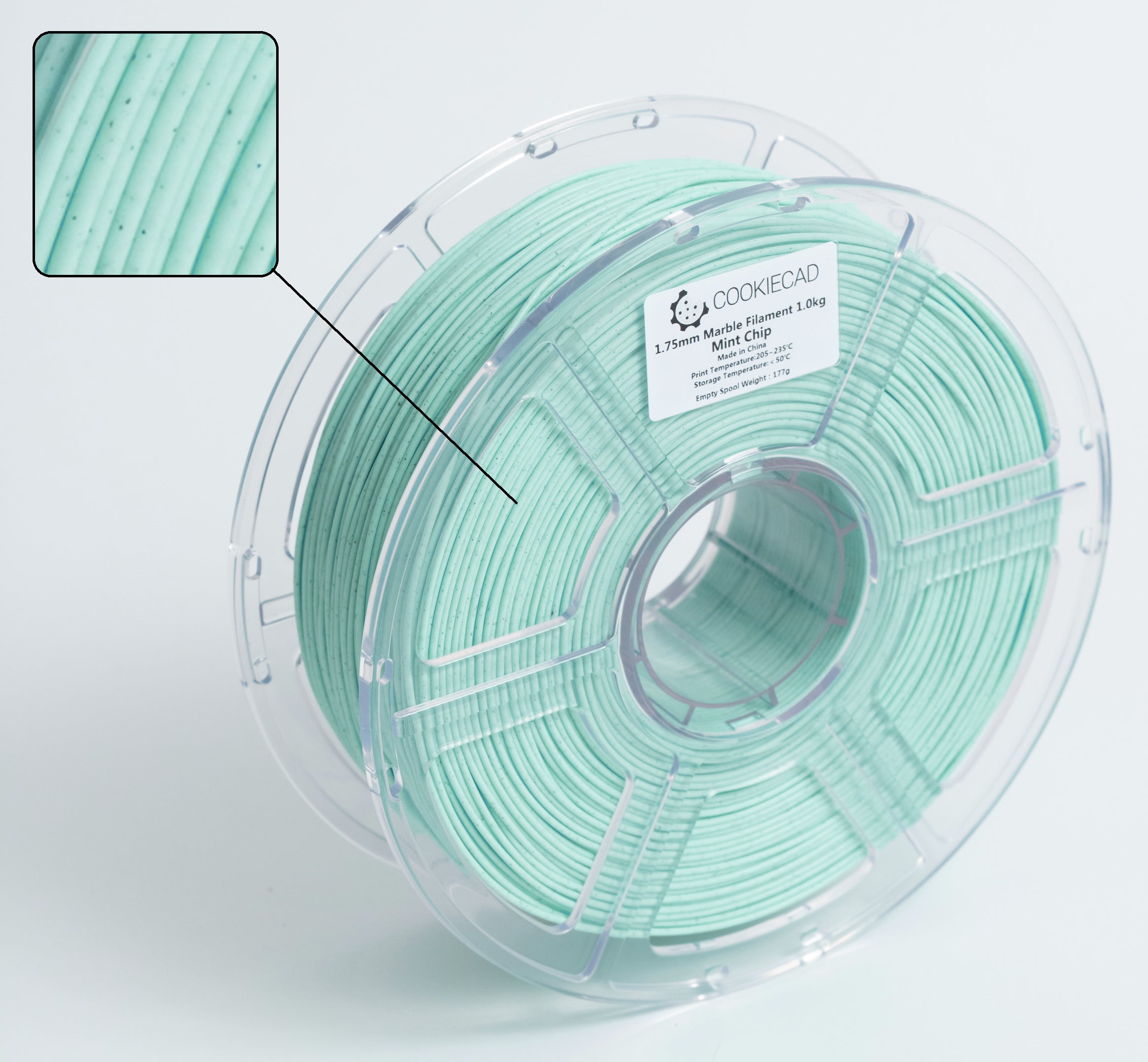 Mint Chip Marble PLA Filament 1.75mm, 1kg